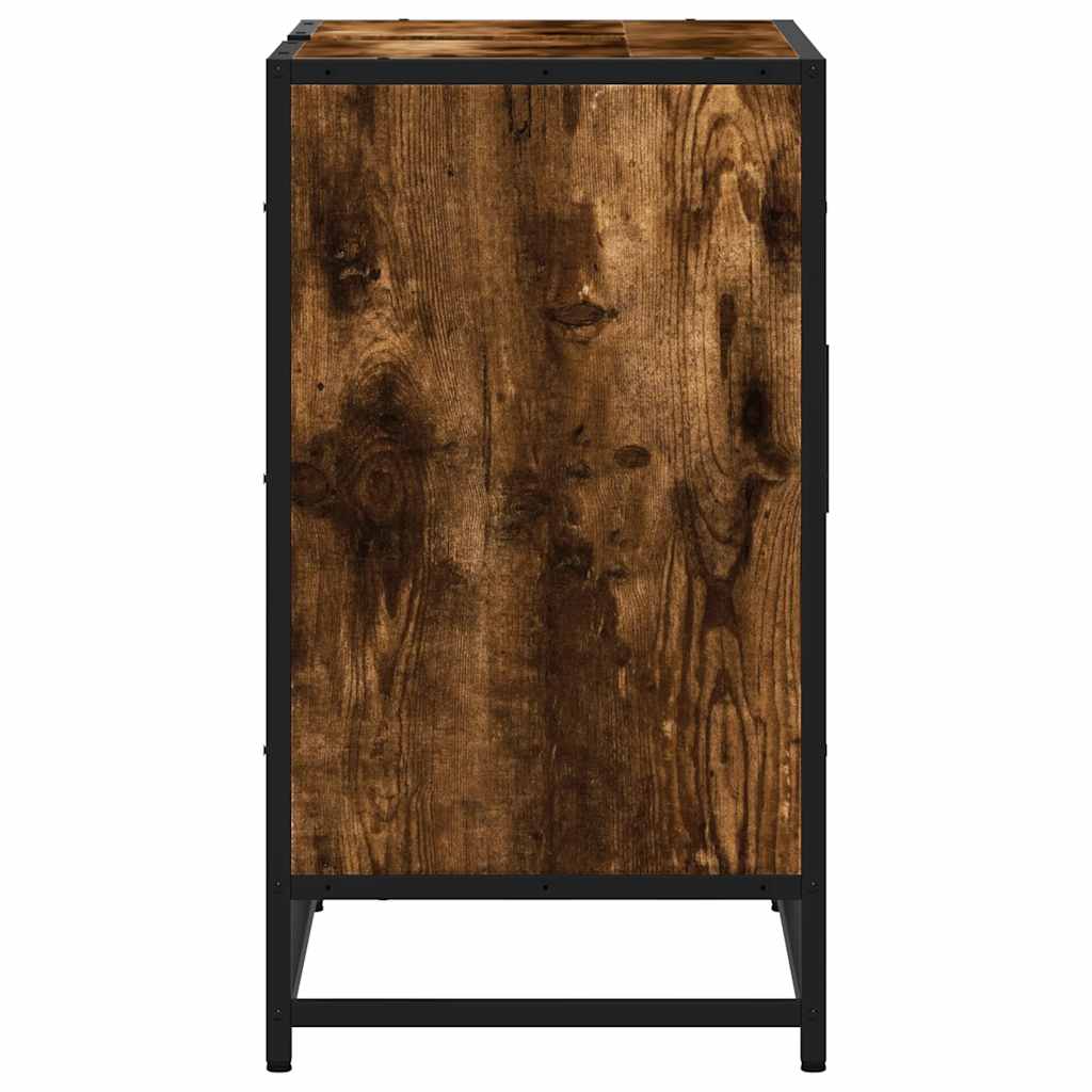 Washbasin base cabinet smoked oak 65x33x60 cm wood material