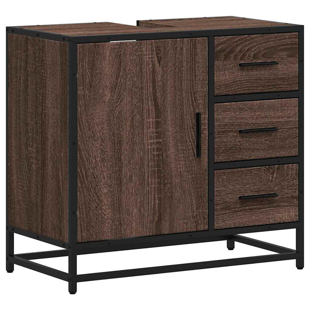 Washbasin Cabinet Brown Oak Look 65x33x60 cm