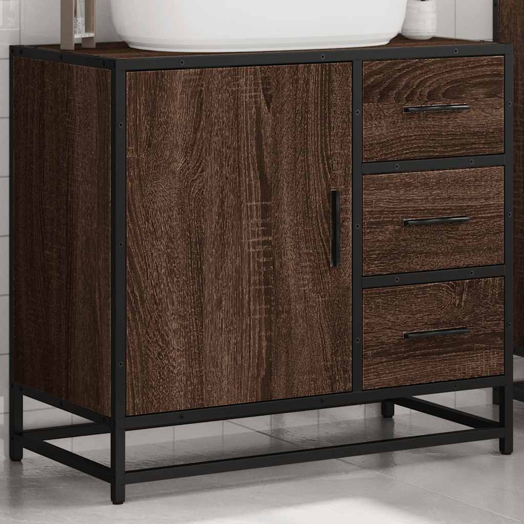 Washbasin Cabinet Brown Oak Look 65x33x60 cm