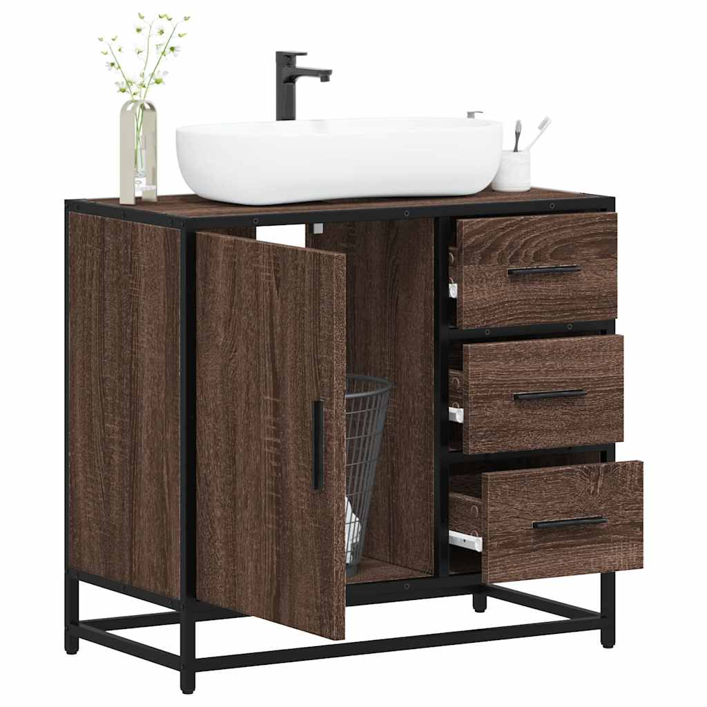 Washbasin Cabinet Brown Oak Look 65x33x60 cm