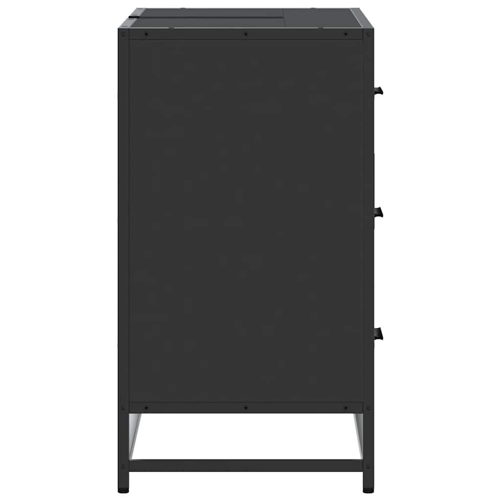 Washbasin Cabinet Black 80x33x60 cm Wood Material