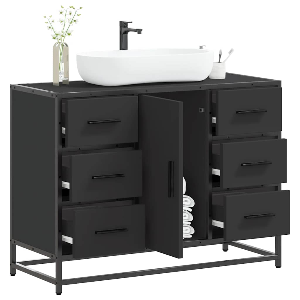 Washbasin Cabinet Black 80x33x60 cm Wood Material