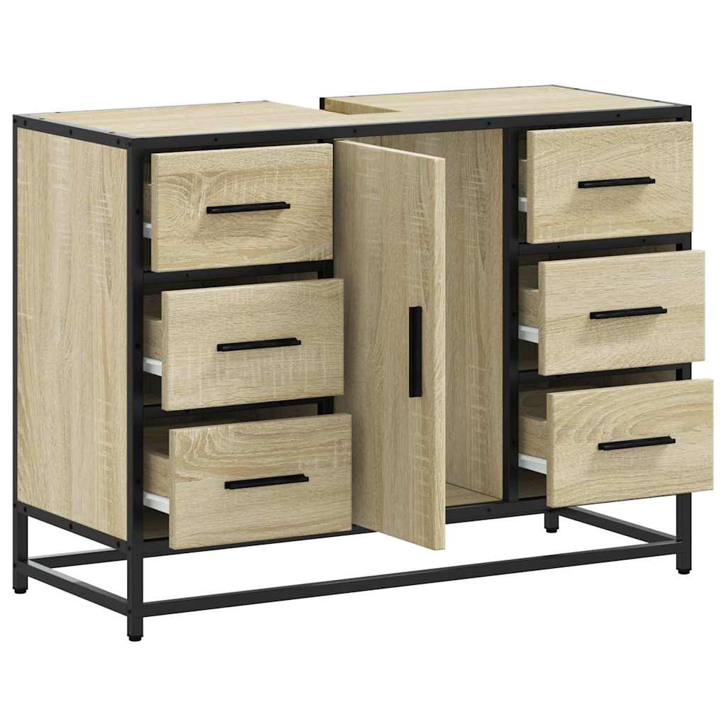 Washbasin base cabinet Sonoma oak 80x33x60 cm wood material