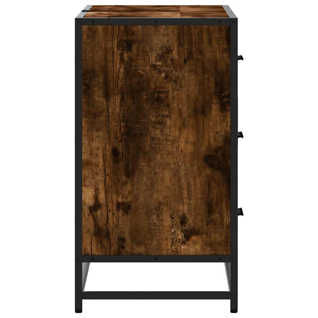 Washbasin base cabinet smoked oak 80x33x60 cm wood material