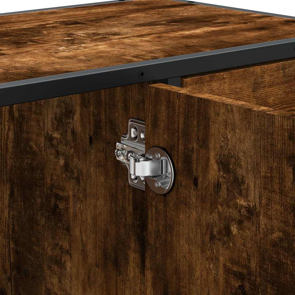 Washbasin base cabinet smoked oak 80x33x60 cm wood material