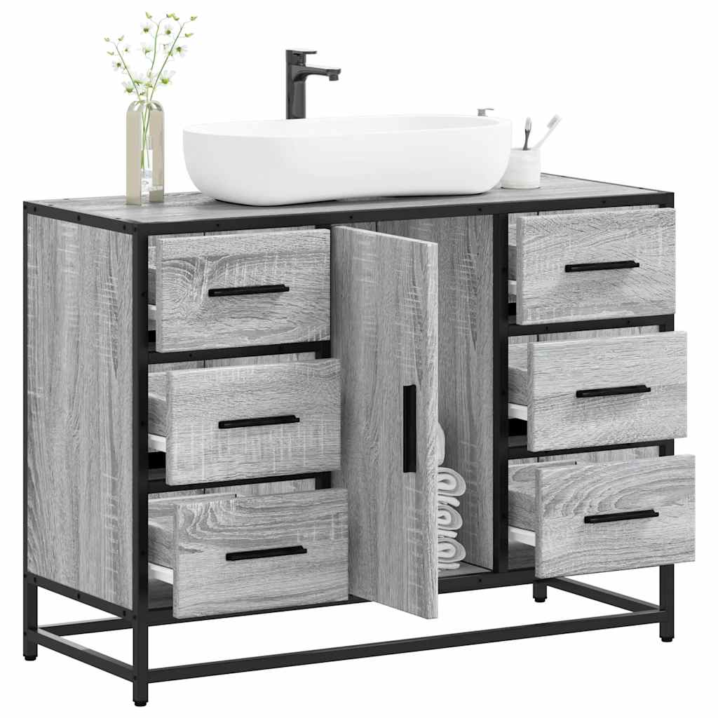 Washbasin Cabinet Grey Sonoma 80x33x60 cm Wood Material