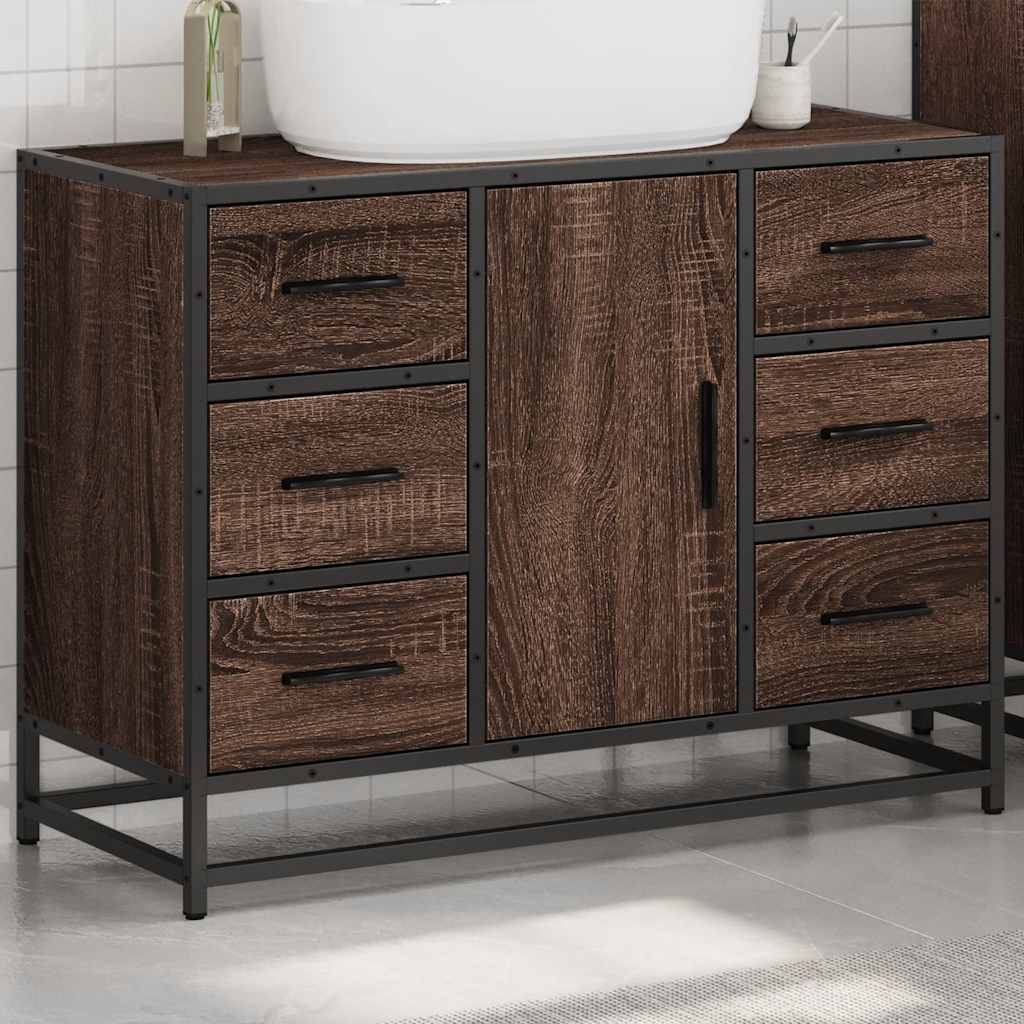 Washbasin Cabinet Brown Oak Look 80x33x60 cm