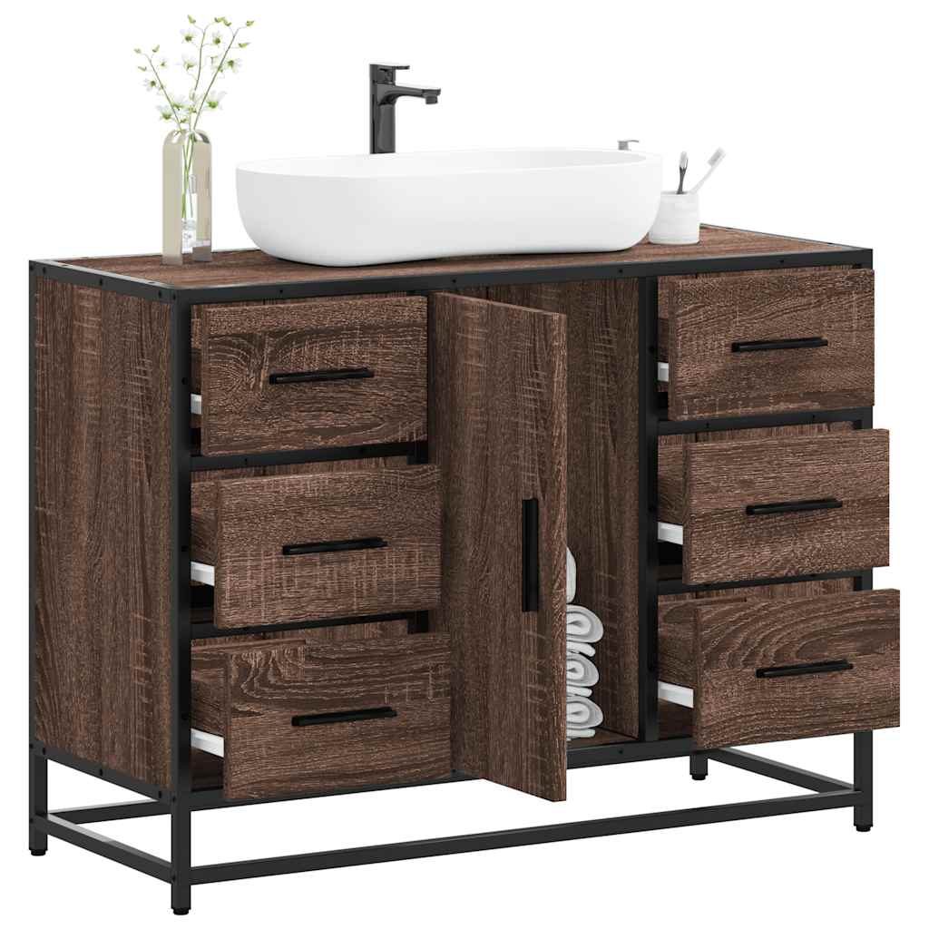 Washbasin Cabinet Brown Oak Look 80x33x60 cm