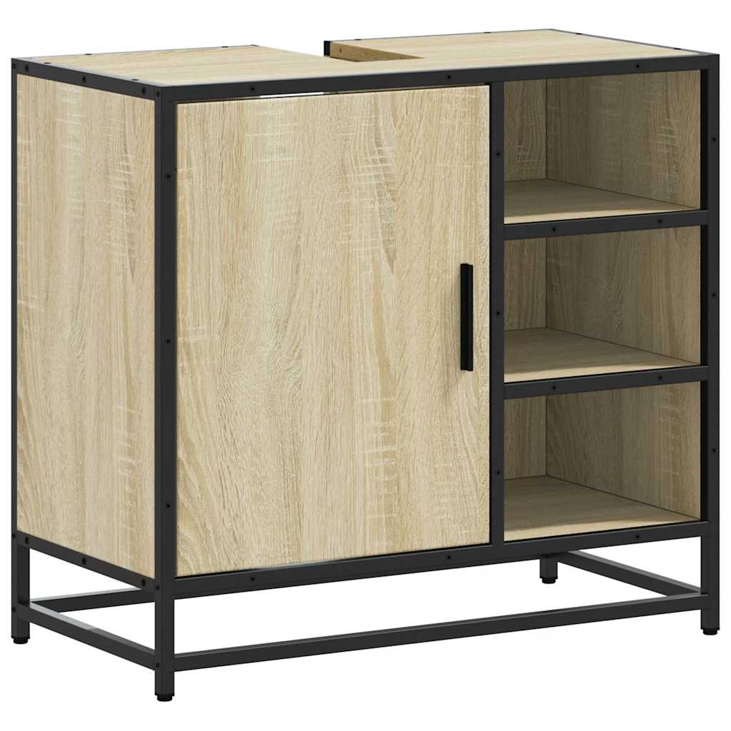 Bathroom Cabinet Sonoma Oak 65x33x60 cm Wood Material