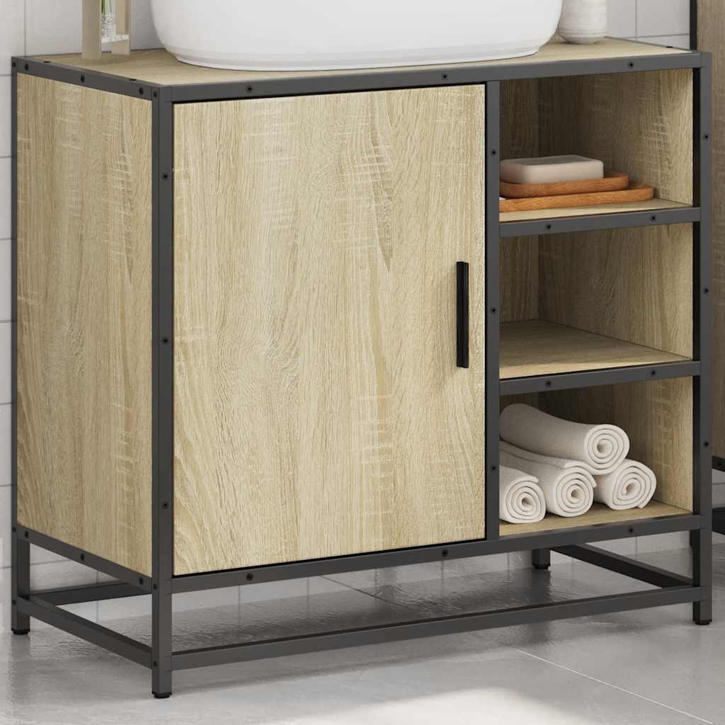 Bathroom Cabinet Sonoma Oak 65x33x60 cm Wood Material