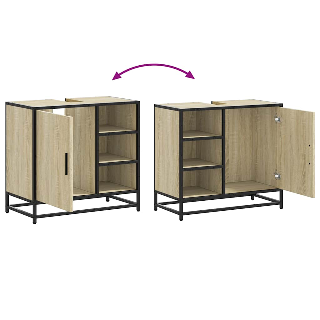 Badschrank Sonoma-Eiche 65x33x60 cm Holzwerkstoff