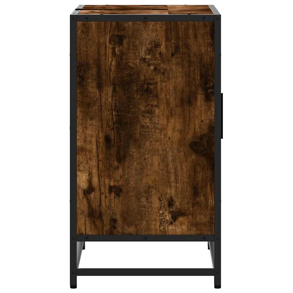 Washbasin base cabinet smoked oak 65x33x60 cm wood material