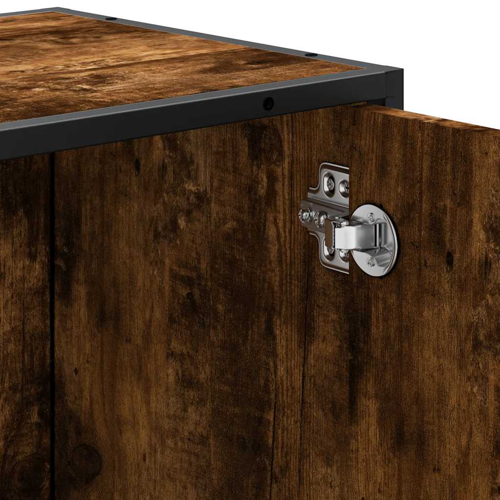 Washbasin base cabinet smoked oak 65x33x60 cm wood material