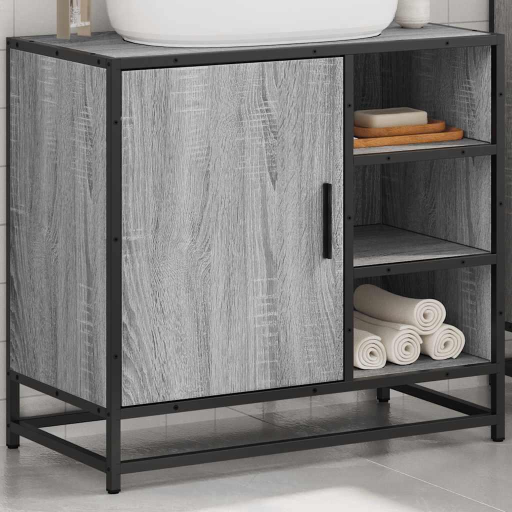 Washbasin Cabinet Grey Sonoma 65x33x60 cm Wood Material