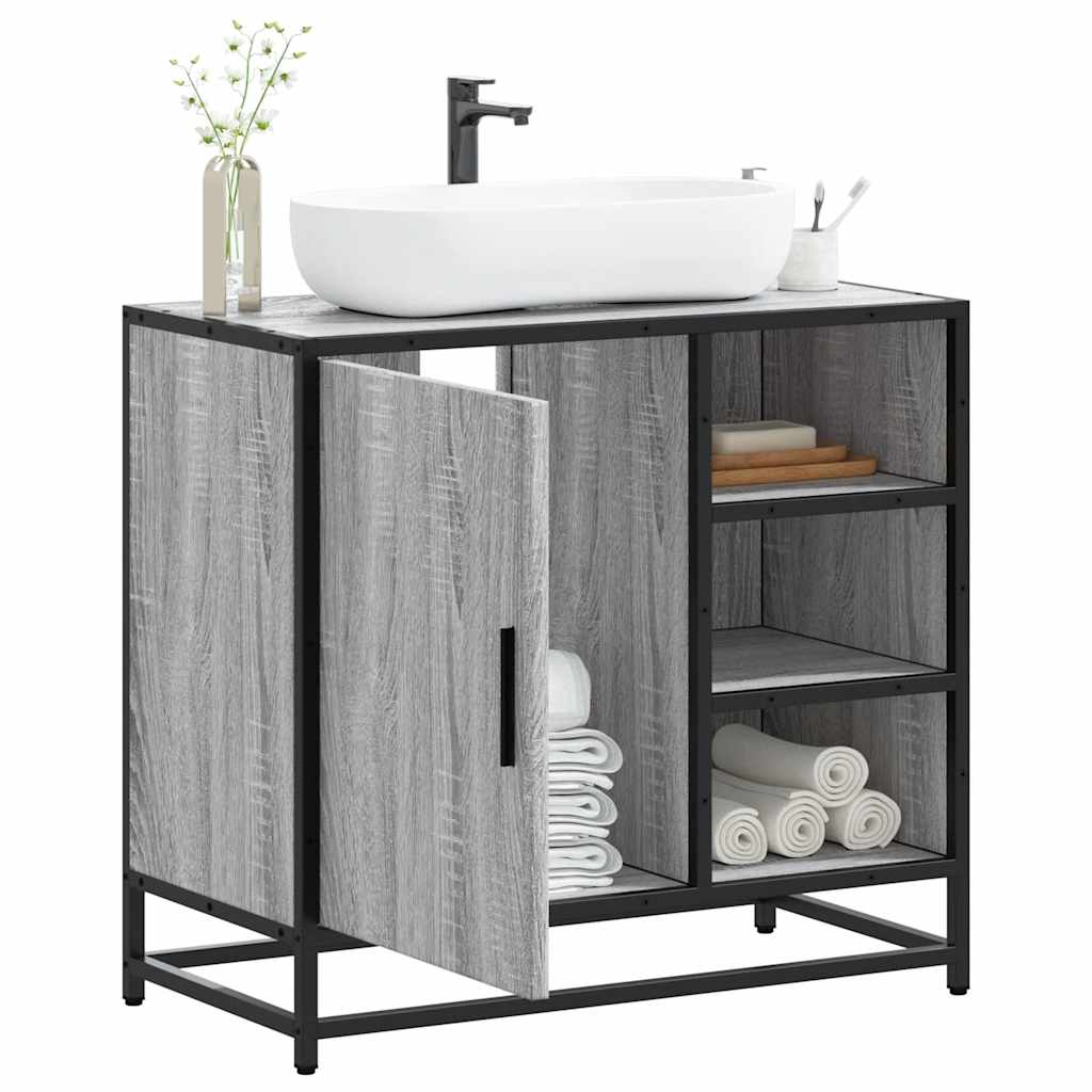 Washbasin Cabinet Grey Sonoma 65x33x60 cm Wood Material