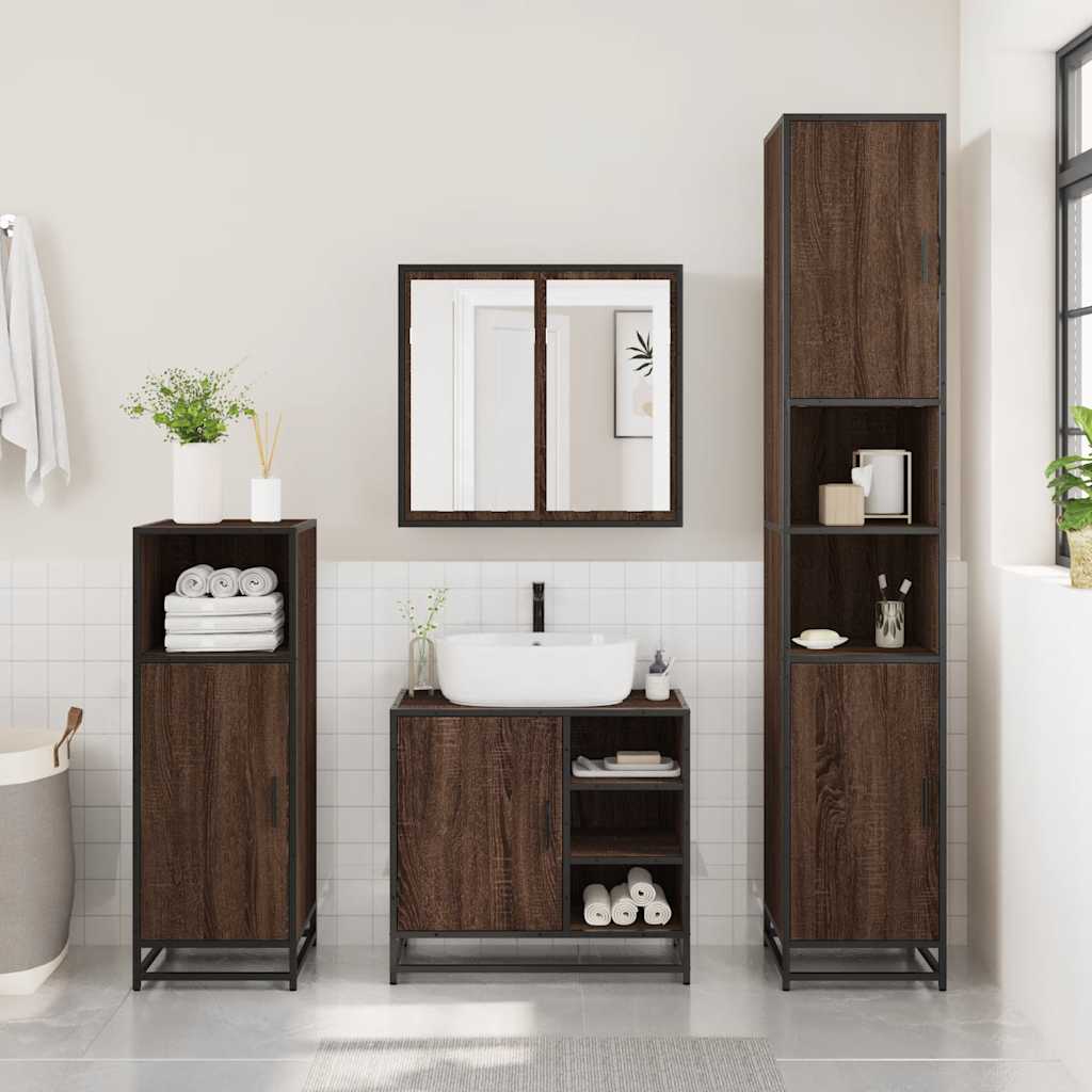 Washbasin Cabinet Brown Oak Look 65x33x60 cm