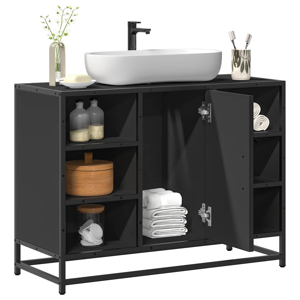 Washbasin Cabinet Black 80x33x60 cm Wood Material