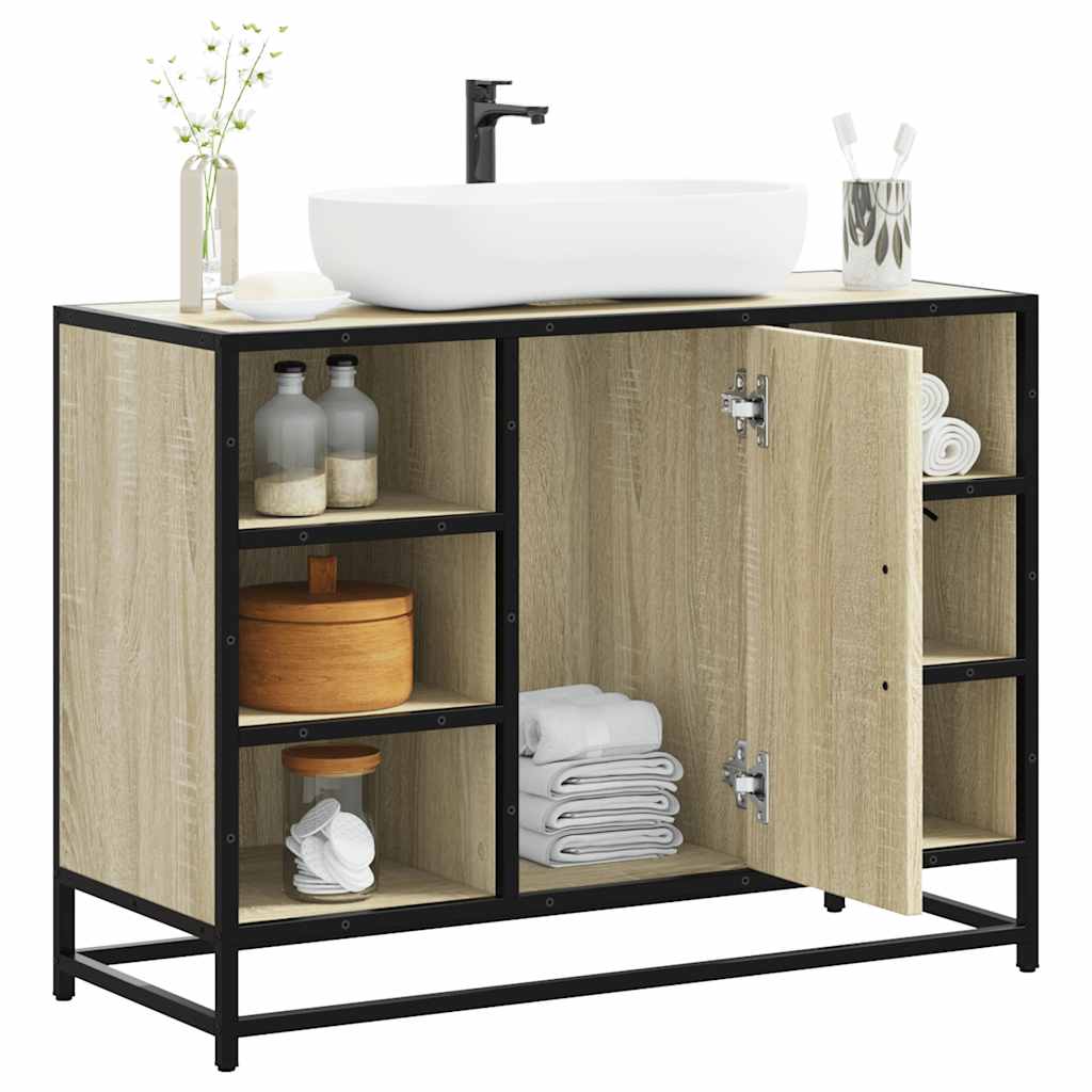 Washbasin base cabinet Sonoma oak 80x33x60 cm wood material