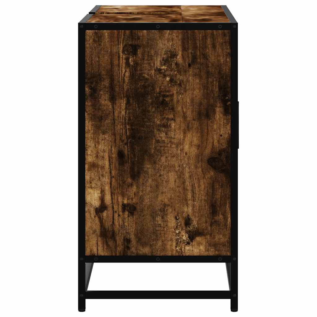 Washbasin base cabinet smoked oak 80x33x60 cm wood material