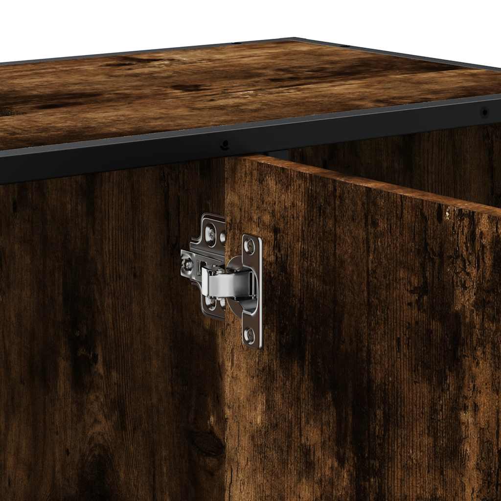 Washbasin base cabinet smoked oak 80x33x60 cm wood material