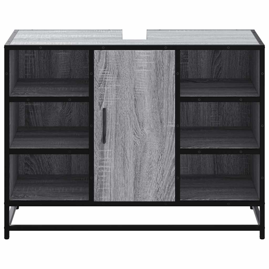 Waschbeckenunterschrank Grau Sonoma 80x33x60 cm Holzwerkstoff