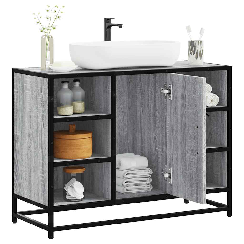 Washbasin Cabinet Grey Sonoma 80x33x60 cm Wood Material