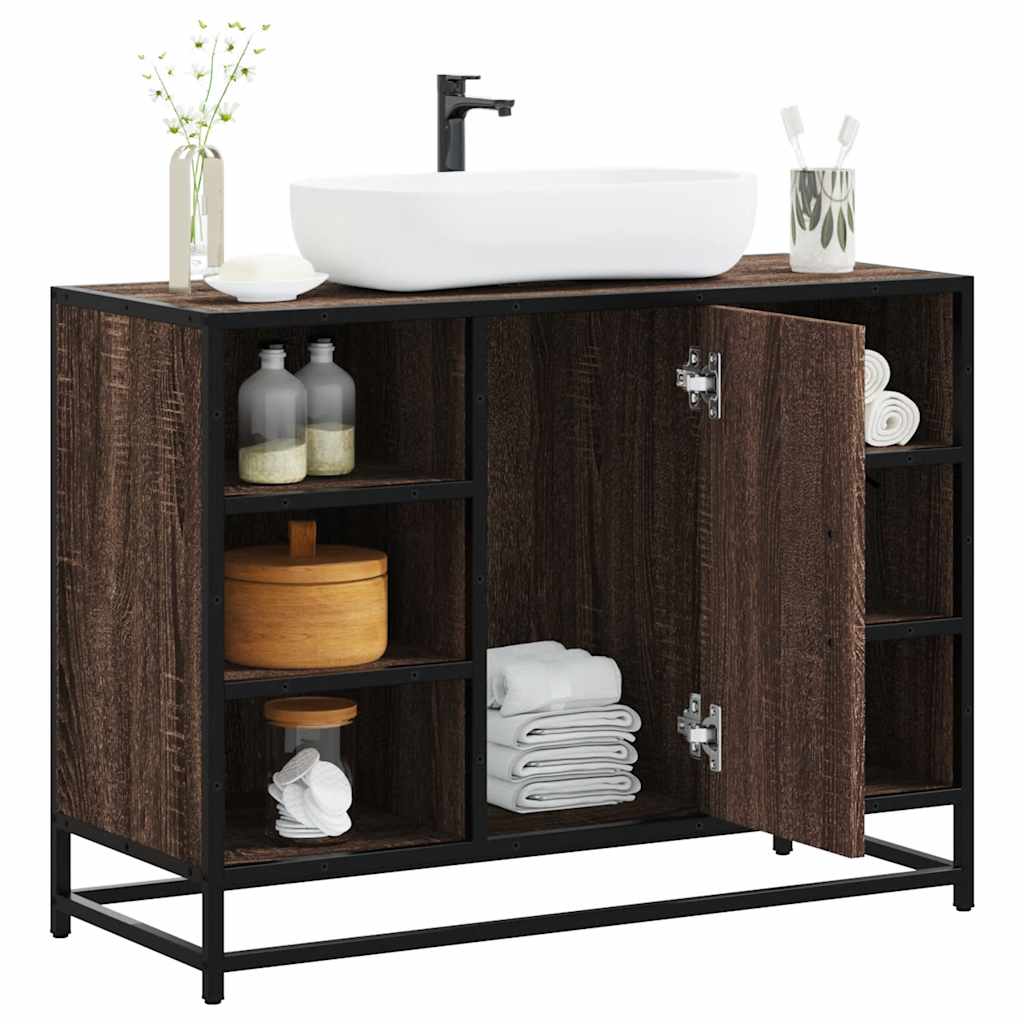 Washbasin Cabinet Brown Oak Look 80x33x60 cm