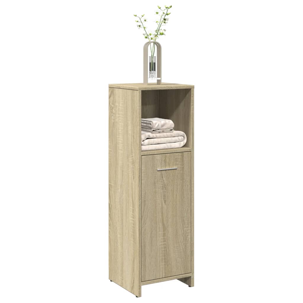 Bathroom Cabinet Sonoma Oak 30x30x95 cm Wood Material