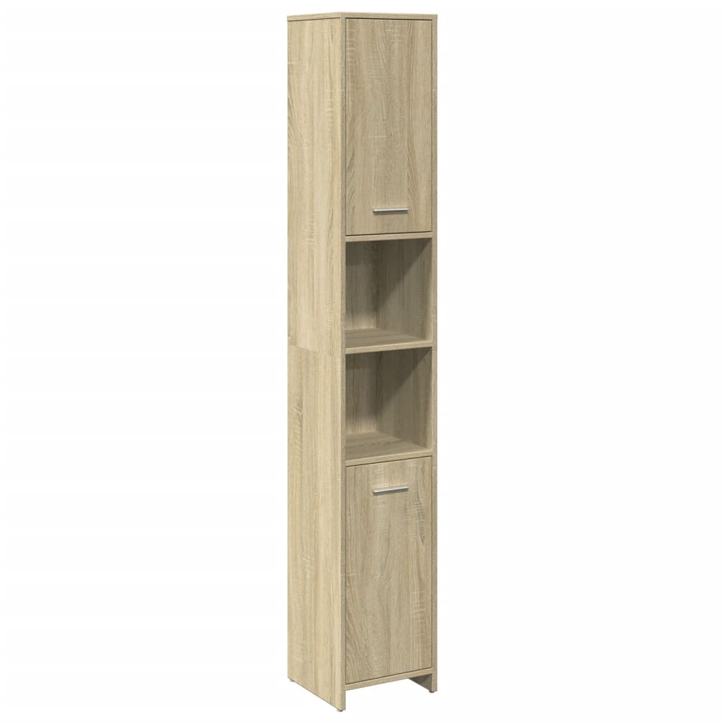 Bathroom Cabinet Sonoma Oak 30x30x183.5 cm Wood Material