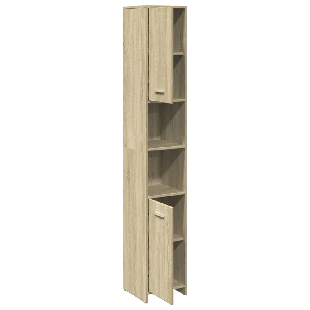 Bathroom Cabinet Sonoma Oak 30x30x183.5 cm Wood Material