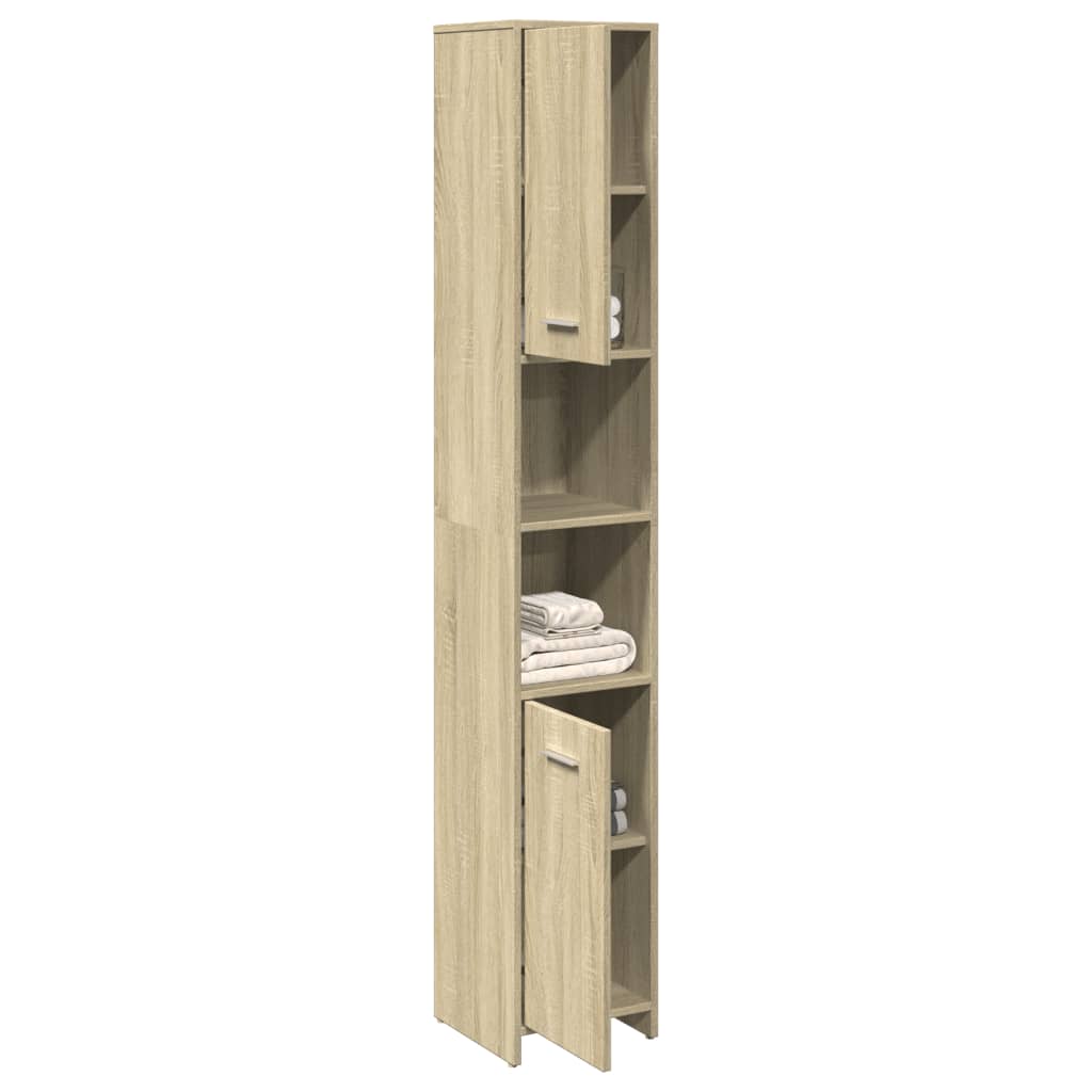 Bathroom Cabinet Sonoma Oak 30x30x183.5 cm Wood Material