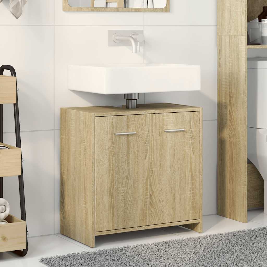 Washbasin base cabinet Sonoma oak 60x33x60 cm wood material