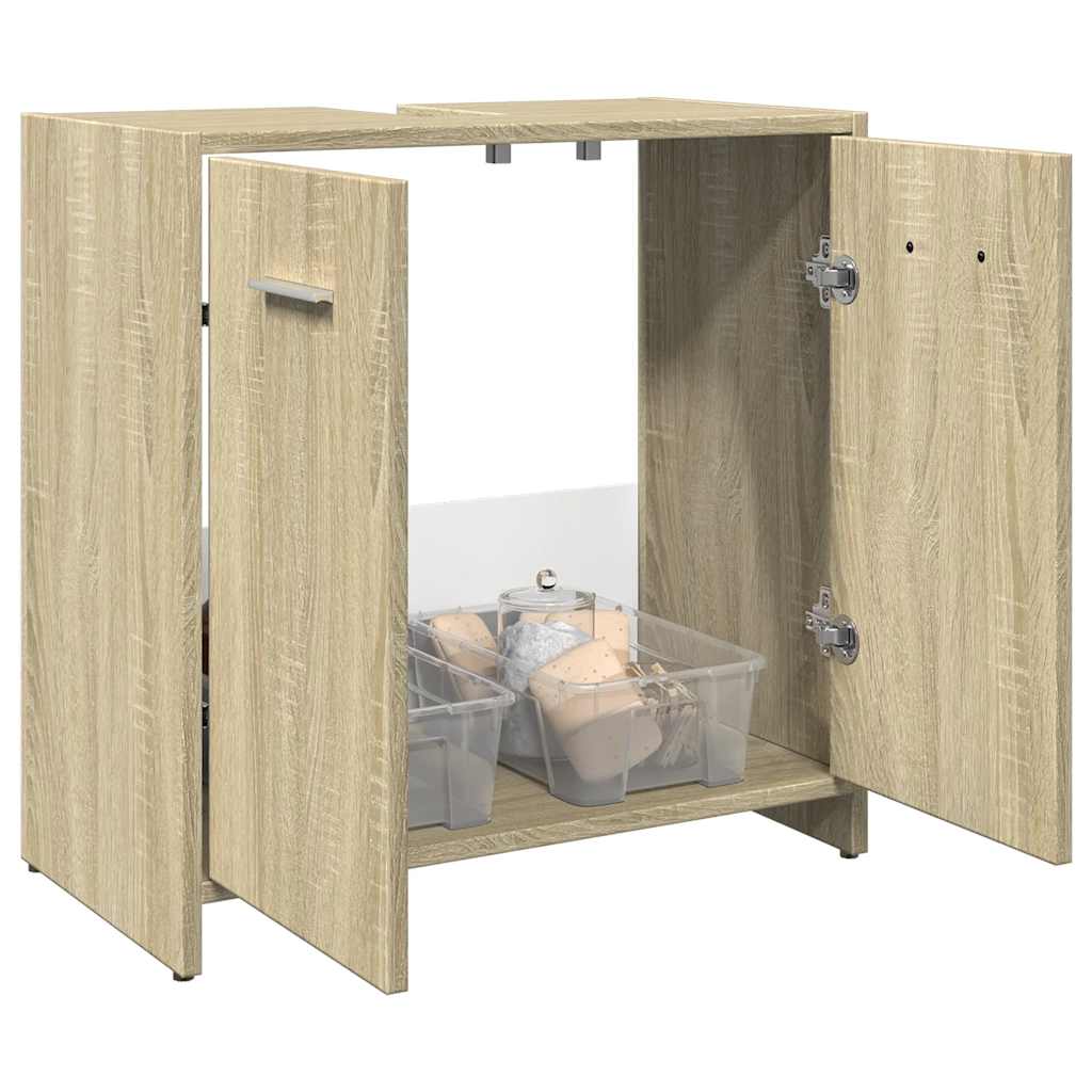 Washbasin base cabinet Sonoma oak 60x33x60 cm wood material