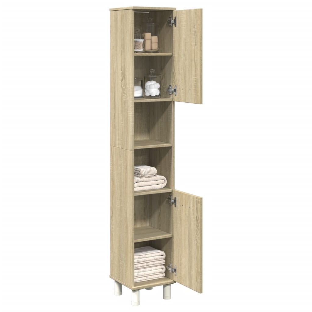 Badschrank Sonoma-Eiche 30,5x30x179 cm Holzwerkstoff