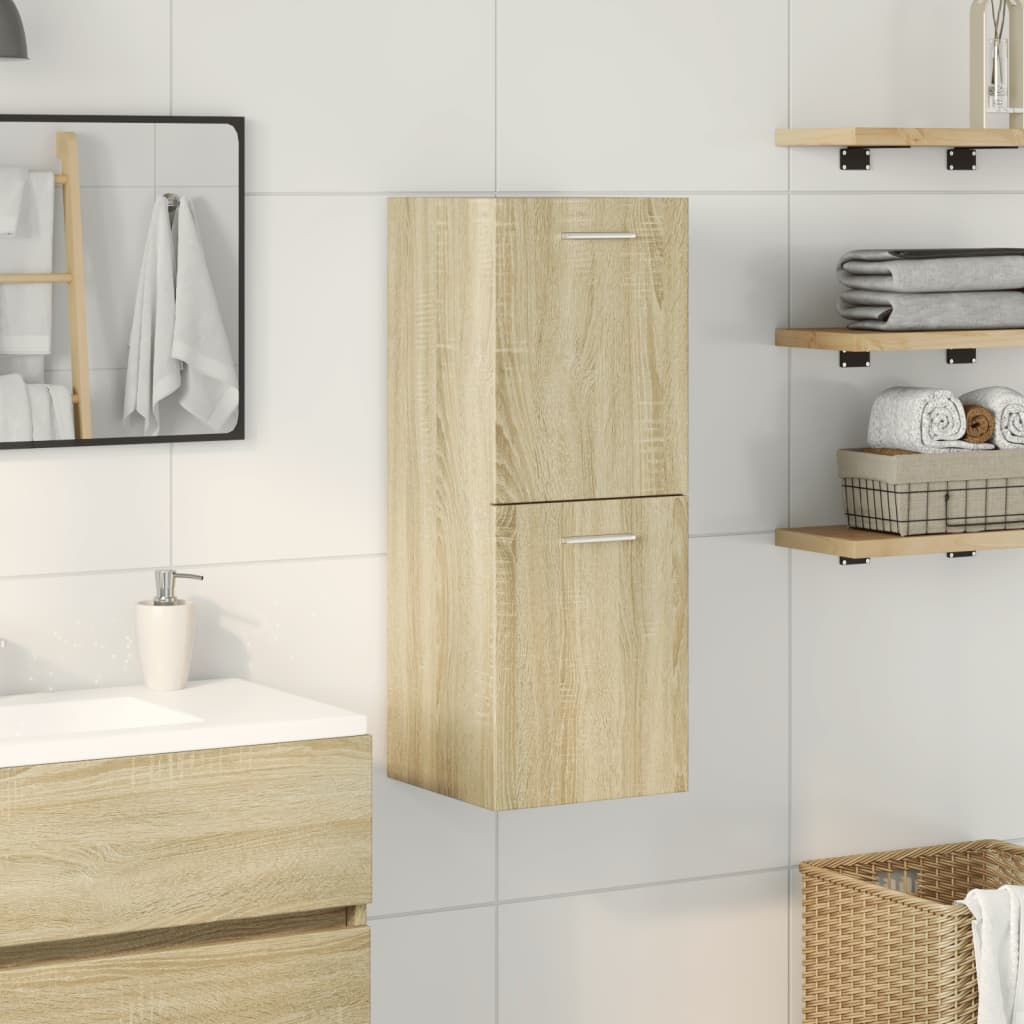 Bathroom Cabinet Sonoma Oak 30x30x80 cm Wood Material