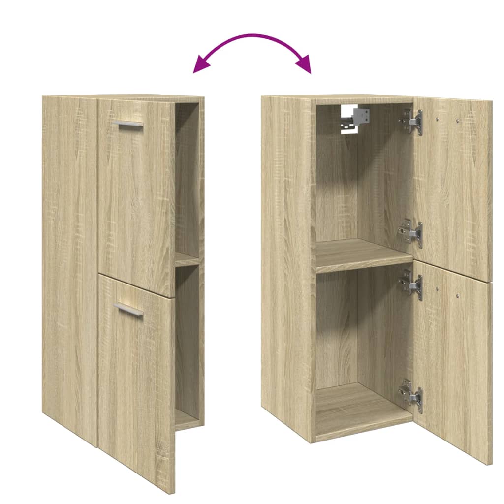 Bathroom Cabinet Sonoma Oak 30x30x80 cm Wood Material