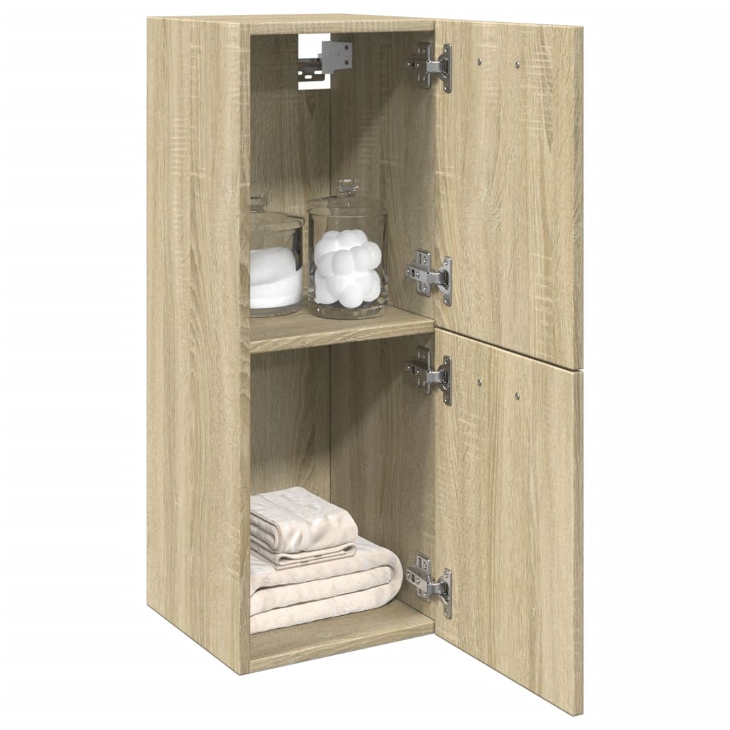 Bathroom Cabinet Sonoma Oak 30x30x80 cm Wood Material