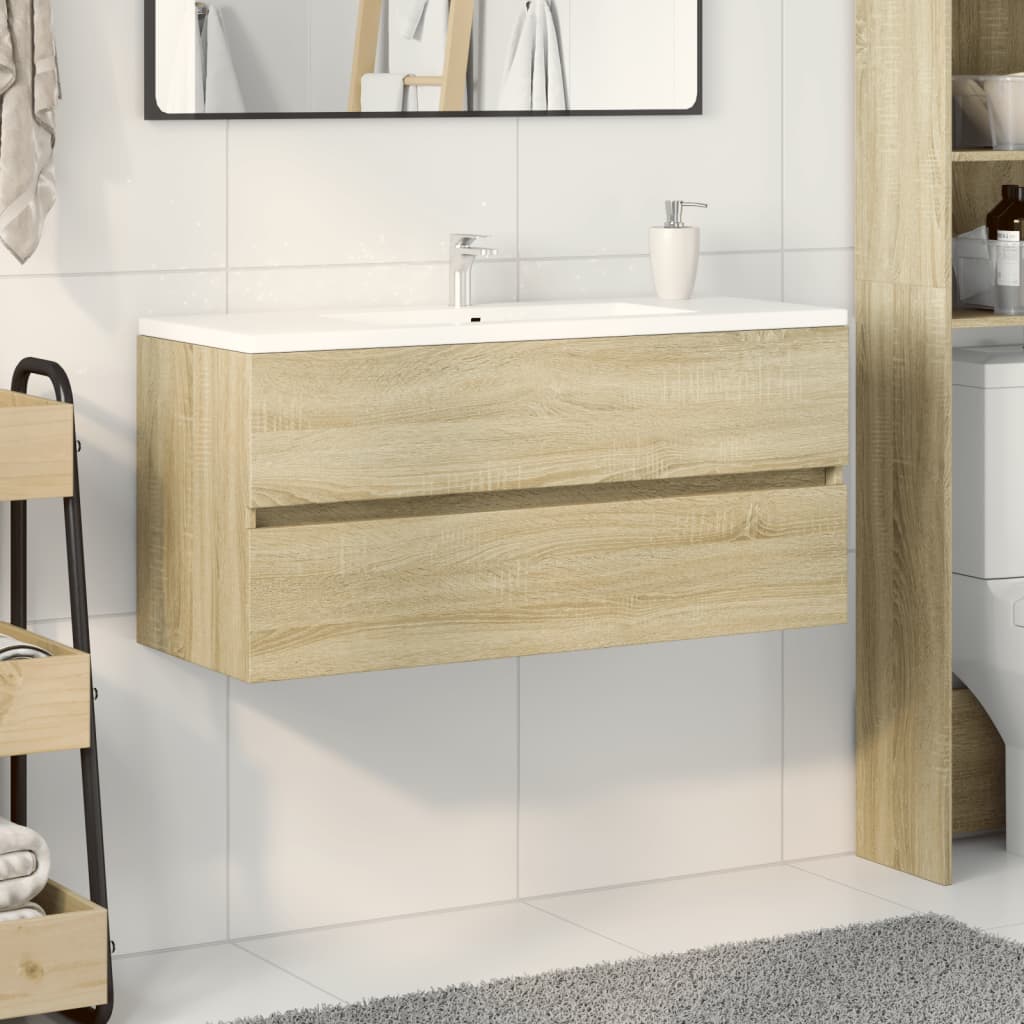 Washbasin cabinet Sonoma oak 100x38.5x45 cm wood material