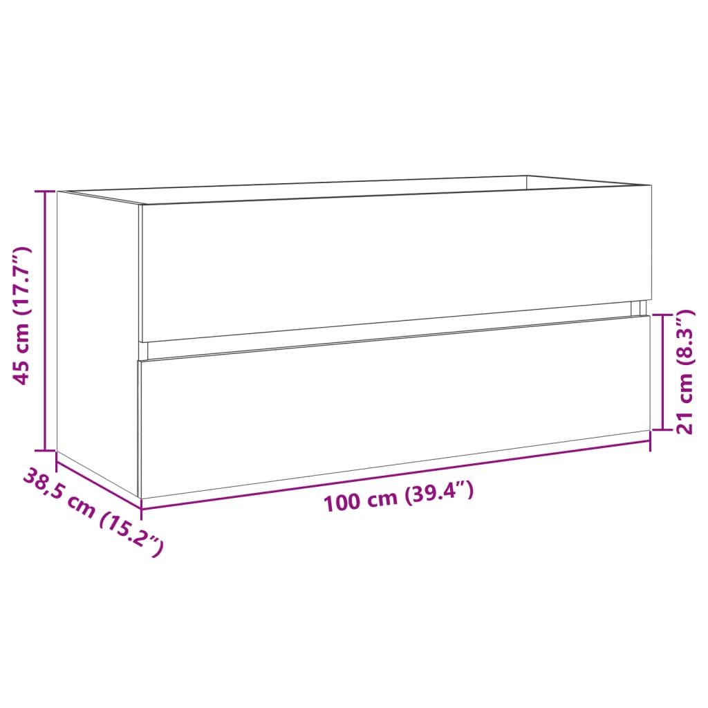 Washbasin cabinet Sonoma oak 100x38.5x45 cm wood material