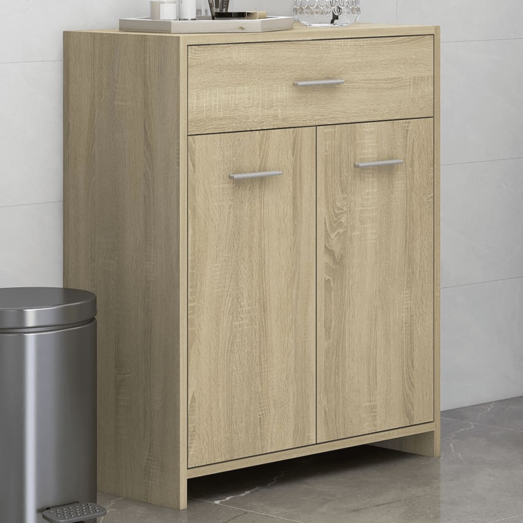 Bathroom Cabinet Sonoma Oak 60x33x80 cm Wood Material