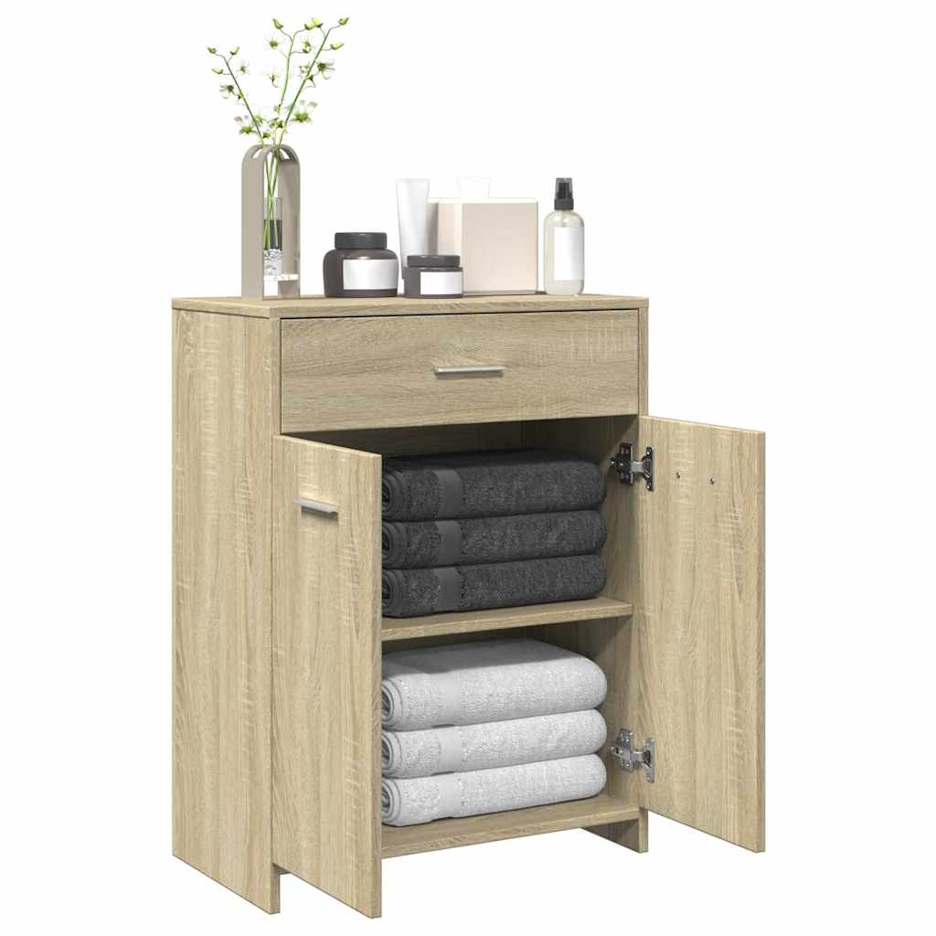 Bathroom Cabinet Sonoma Oak 60x33x80 cm Wood Material