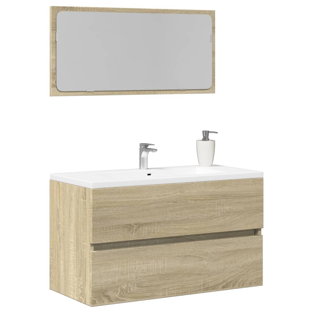 Bathroom Cabinet with Mirror Sonoma Oak 80x38.5x45 cm