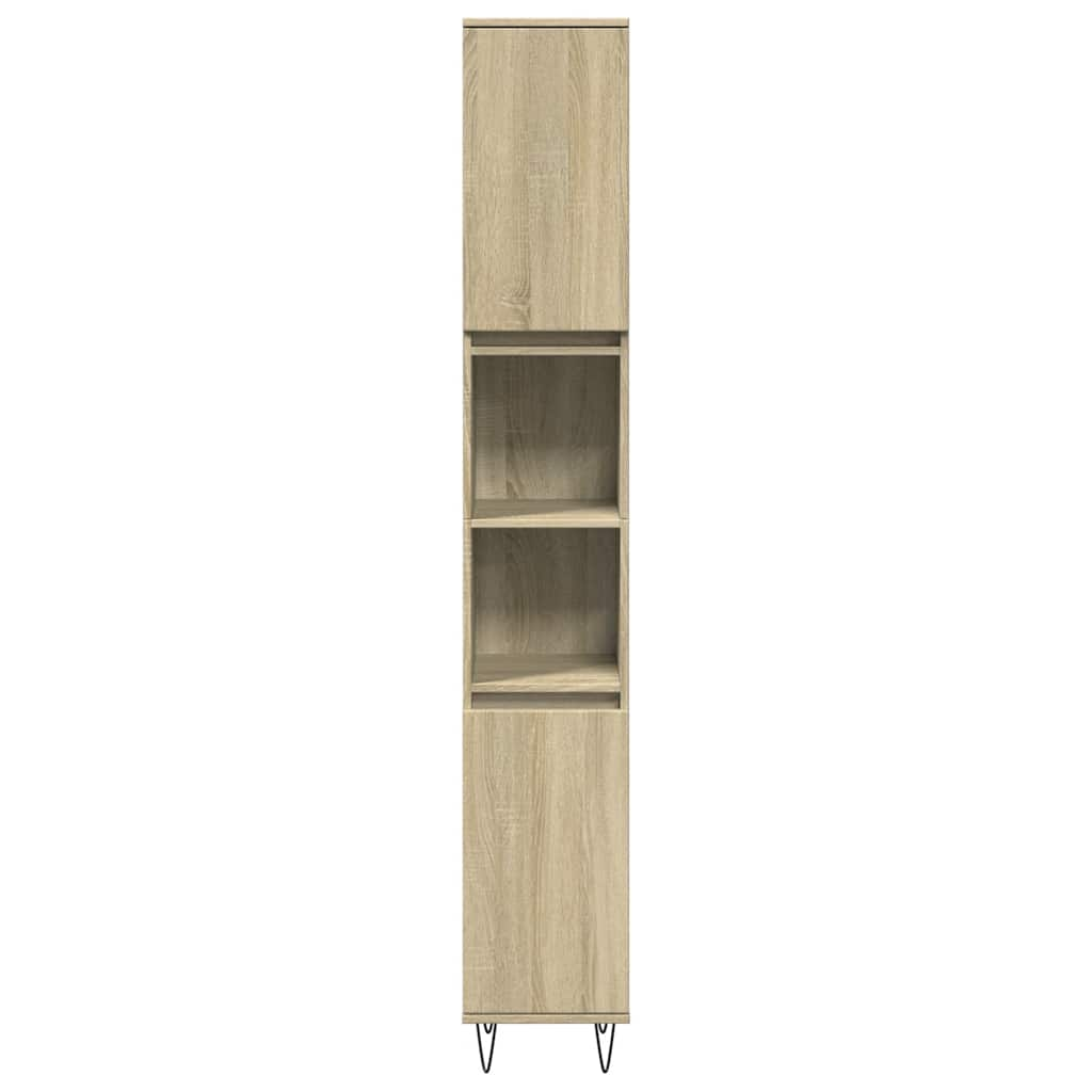 Bathroom Cabinet Sonoma Oak 30x30x190 cm Wood Material