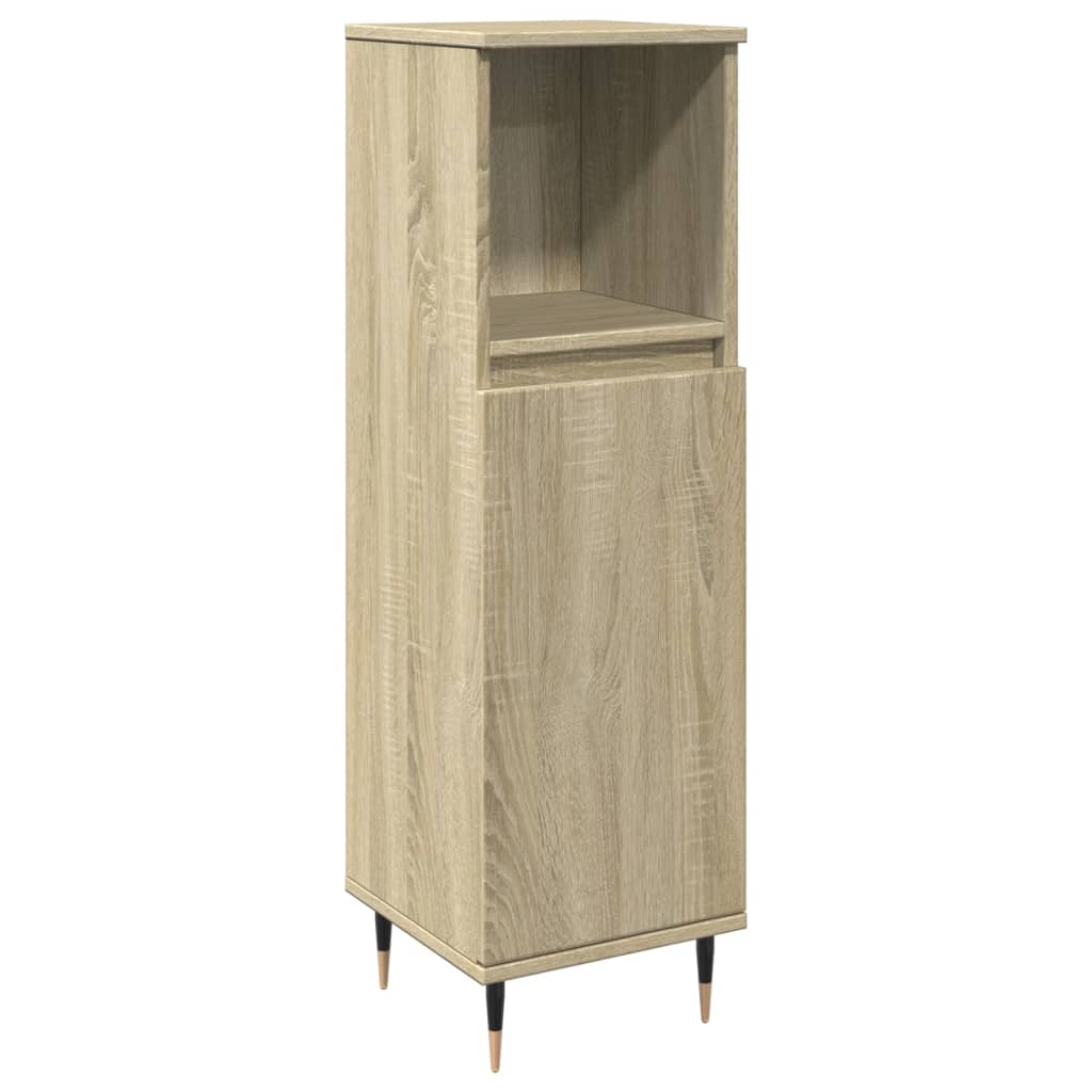 Bathroom Cabinet Sonoma Oak 30x30x100 cm Wood Material