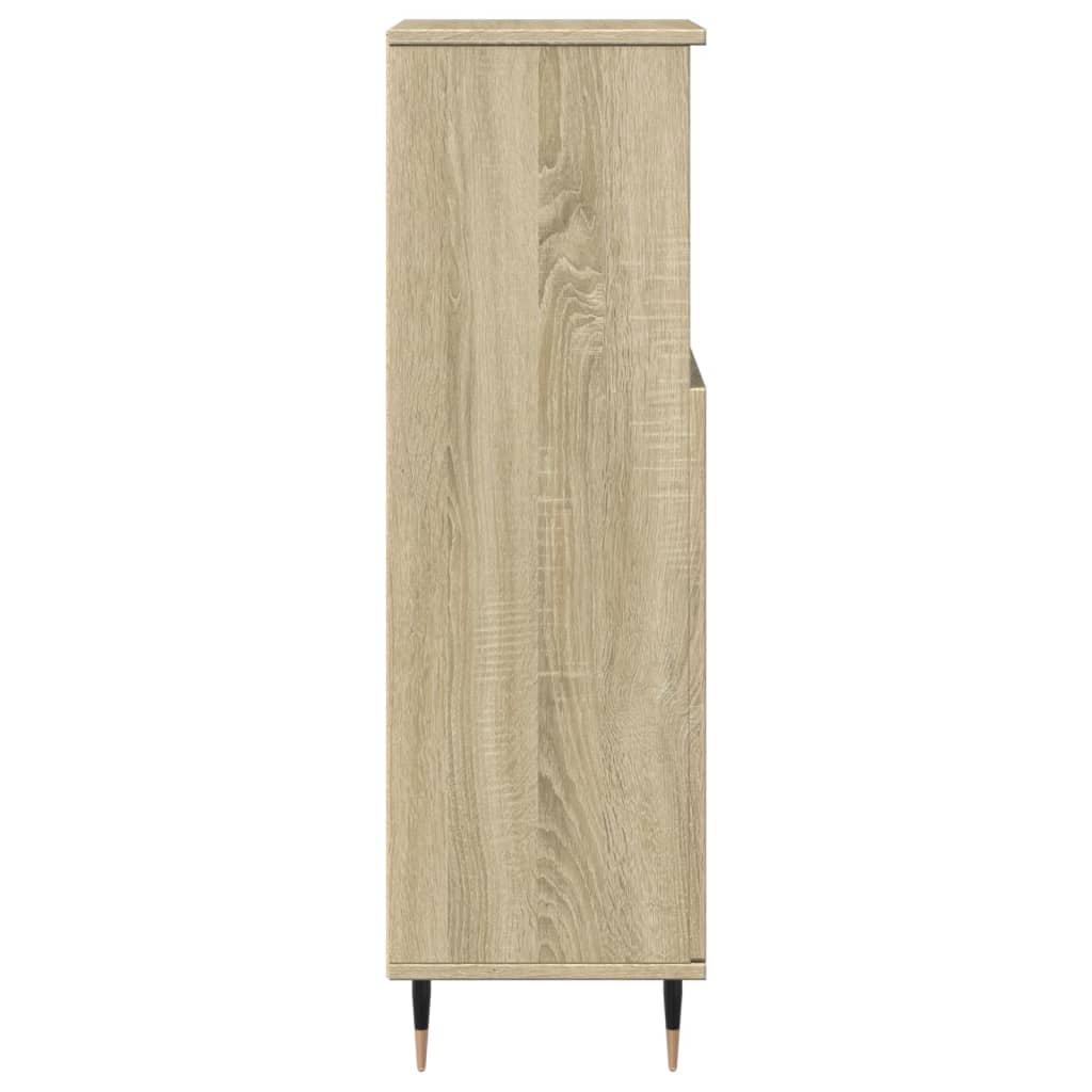 Bathroom Cabinet Sonoma Oak 30x30x100 cm Wood Material