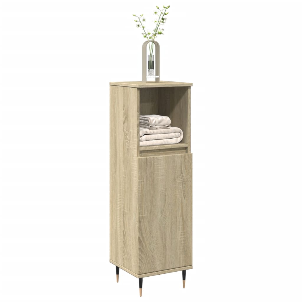 Bathroom Cabinet Sonoma Oak 30x30x100 cm Wood Material