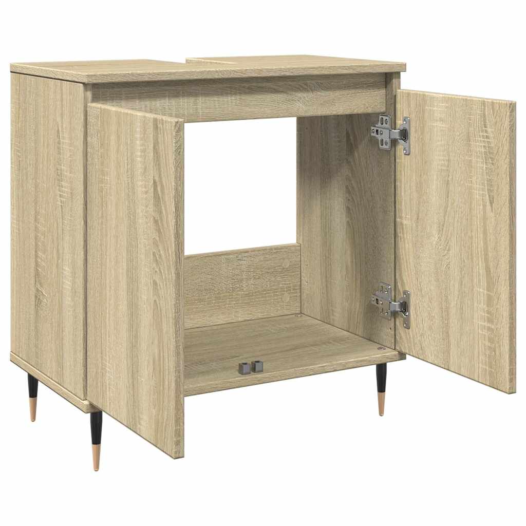 Bathroom Cabinet Sonoma Oak 58x33x60 cm Wood Material