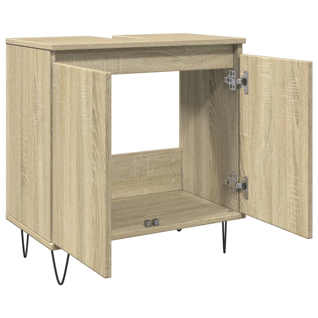 Bathroom Cabinet Sonoma Oak 58x33x60 cm Wood Material