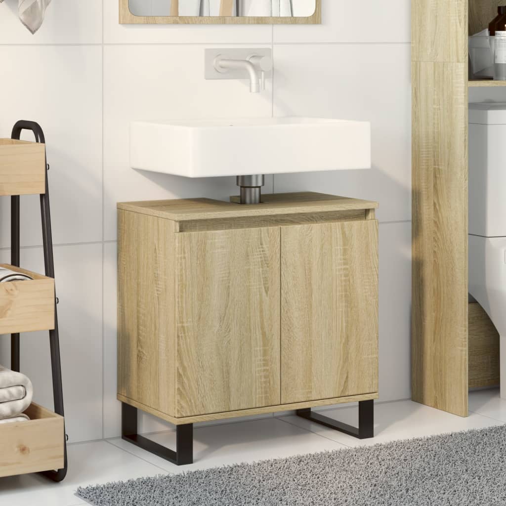 Bathroom Cabinet Sonoma Oak 58x33x60 cm Wood Material