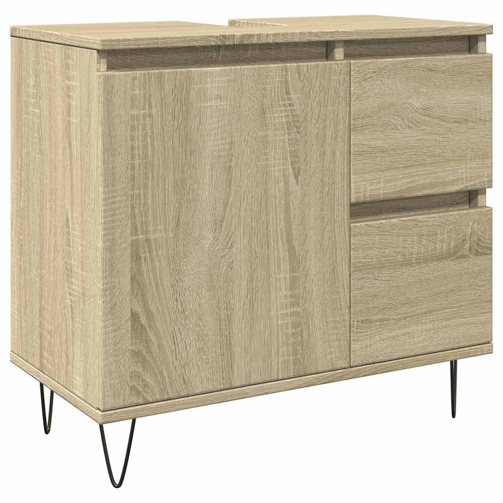 Bathroom Cabinet Sonoma Oak 65x33x60 cm Wood Material